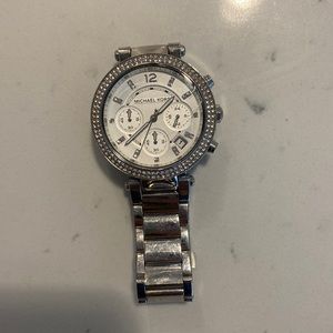 Michael Kors silver jeweled watch